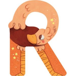 achetez Lettre R en bois Autruche orange Moulin Roty au meilleur prix en promo