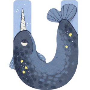 achetez Lettre U en bois Narval bleu Moulin Roty au meilleur prix en promo