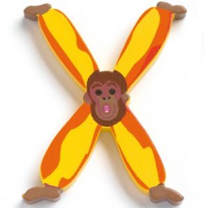 achetez Lettre X en bois Singe Achille Djeco au meilleur prix en promo