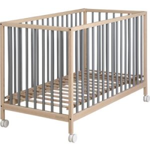 achetez Lit bébé à barreaux Mountain gris nuit et bois (60 x 120 cm) Micuna au meilleur prix en promo