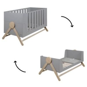 achetez Lit bébé évolutif Swing gris (70 x 140 cm) Micuna au meilleur prix en promo