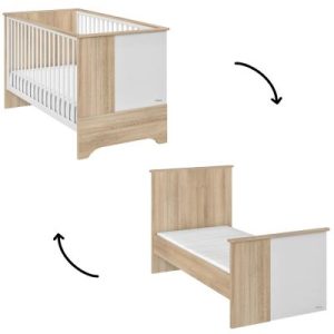 achetez Lit bébé évolutif en lit junior Sacha chêne du bocage (70 x 140 cm) Galipette au meilleur prix en promo