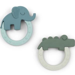 achetez Lot de 2 anneaux de dentition Deer friends vert et bleu Done by Deer au meilleur prix en promo