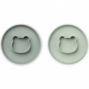 achetez Lot de 2 assiettes à compartiments Gordon Mr Bear mint mix Liewood au meilleur prix en promo