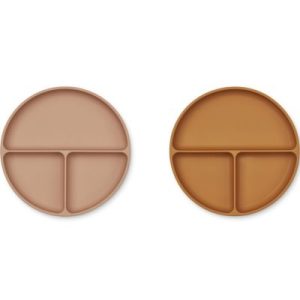 achetez Lot de 2 assiettes à compartiments Harvey Dark rose mustard mix Liewood au meilleur prix en promo