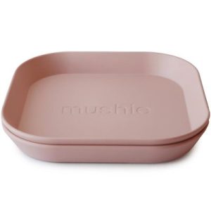 achetez Lot de 2 assiettes carrées Blush Mushie au meilleur prix en promo