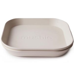 achetez Lot de 2 assiettes carrées Ivory Mushie au meilleur prix en promo