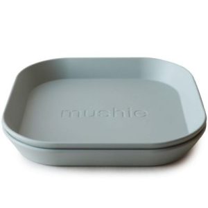 achetez Lot de 2 assiettes carrées Sage Mushie au meilleur prix en promo