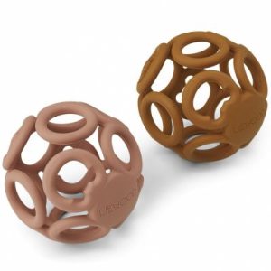 achetez Lot de 2 balles de dentition en silicone Jasmin dark rose mustard mix Liewood au meilleur prix en promo