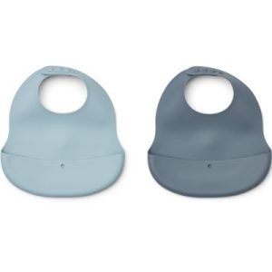 achetez Lot de 2 bavoirs à poche Ember Sea blue whale blue mix Liewood au meilleur prix en promo