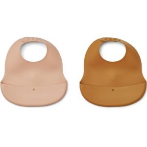 achetez Lot de 2 bavoirs à poche Ember Tuscany rose mustard mix Liewood au meilleur prix en promo