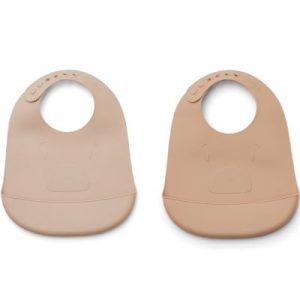 achetez Lot de 2 bavoirs à poche Tilda Mr Bear rose mix Liewood au meilleur prix en promo