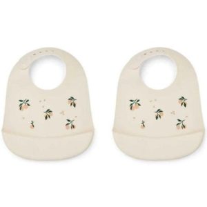 achetez Lot de 2 bavoirs à poche Tilda Peach sea shell mix Liewood au meilleur prix en promo