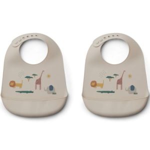 achetez Lot de 2 bavoirs à poche Tilda safari Liewood au meilleur prix en promo
