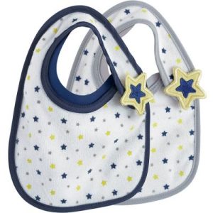 achetez Lot de 2 bavoirs à velcro étoiles Bib'up naissance Trois Kilos Sept au meilleur prix en promo