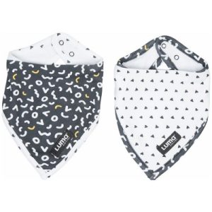 achetez Lot de 2 bavoirs bandana Memphis gris Luma Babycare au meilleur prix en promo