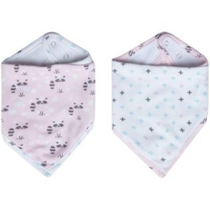 achetez Lot de 2 bavoirs bandana Racoon Pink Luma Babycare au meilleur prix en promo