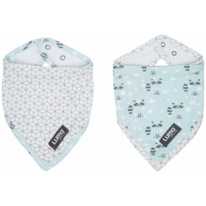 achetez Lot de 2 bavoirs bandana Raton-laveur menthe Luma Babycare au meilleur prix en promo