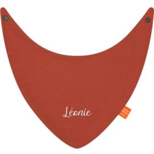 achetez Lot de 2 bavoirs bandanas Nomade Renard Bleu marine et brique (personnalisable) L'oiseau bateau au meilleur prix en promo