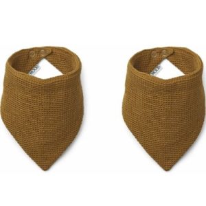 achetez Lot de 2 bavoirs bandanas Siri Golden caramel Liewood au meilleur prix en promo
