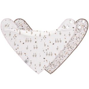 achetez Lot de 2 bavoirs bandanas Tiny Farmer Oie lilas cendré Lässig au meilleur prix en promo