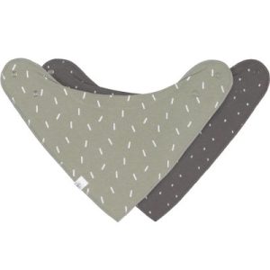 achetez Lot de 2 bavoirs bandanas col bénitier Cozy colors Vert olive Lässig au meilleur prix en promo