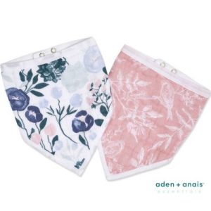 achetez Lot de 2 bavoirs bandanas en coton Flowers Bloom aden + anais au meilleur prix en promo