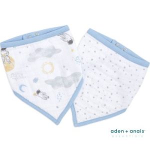 achetez Lot de 2 bavoirs bandanas en coton Space Explorers aden + anais au meilleur prix en promo