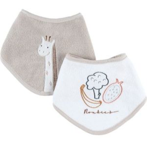 achetez Lot de 2 bavoirs bandanas éponge Tiga la girafe TSO Noukie's au meilleur prix en promo