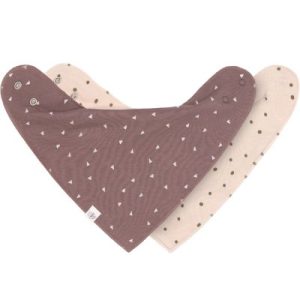 achetez Lot de 2 bavoirs bandanas rose et cannelle Lässig au meilleur prix en promo