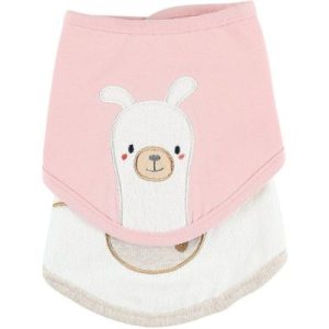 achetez Lot de 2 bavoirs bandanas rose et écru Moris & Sacha Noukie's au meilleur prix en promo