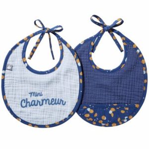 achetez Lot de 2 bavoirs de naissance indigo Stardust BB & Co au meilleur prix en promo