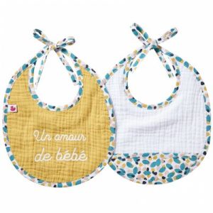 achetez Lot de 2 bavoirs de naissance ocre Baby Pop BB & Co au meilleur prix en promo