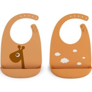 achetez Lot de 2 bavoirs en silicone Raffi Moutarde Done by Deer au meilleur prix en promo