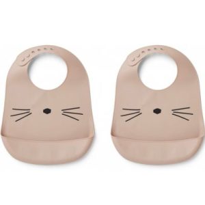 achetez Lot de 2 bavoirs en silicone Tilda Cat rose Liewood au meilleur prix en promo