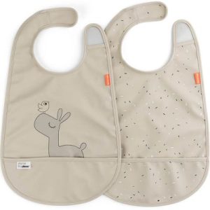 achetez Lot de 2 bavoirs imperméables à velcro Lalee Sable Done by Deer au meilleur prix en promo
