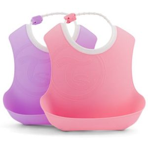achetez Lot de 2 bavoirs rose et violet Twistshake au meilleur prix en promo