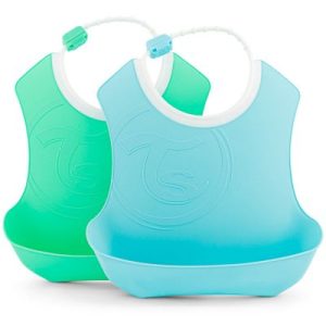 achetez Lot de 2 bavoirs vert et bleu Twistshake au meilleur prix en promo