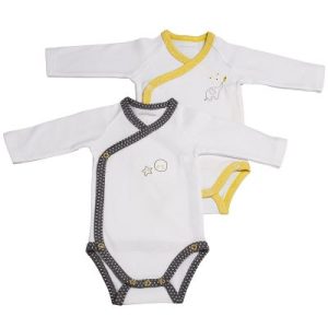 achetez Lot de 2 bodies croisés manches longues Babyfan (1 mois : 54 cm) Sauthon au meilleur prix en promo