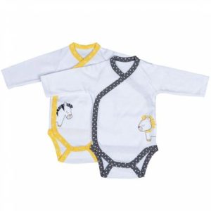 achetez Lot de 2 bodies croisés manches longues Pluche et Pompon (3 mois) Sauthon au meilleur prix en promo