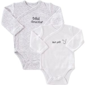 achetez Lot de 2 bodies en coton Bébé douceur (Prématuré) Trois Kilos Sept au meilleur prix en promo