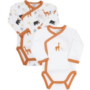 achetez Lot de 2 bodies en coton Terre battue (Naissance) Trois Kilos Sept au meilleur prix en promo