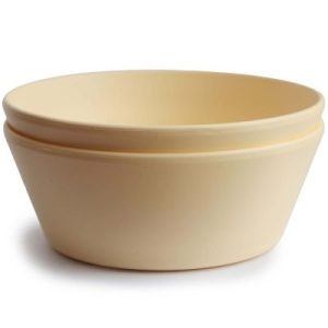 achetez Lot de 2 bols ronds Pale daffodil Mushie au meilleur prix en promo