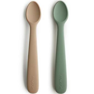 achetez Lot de 2 cuillères en silicone Natural/Dried thyme Mushie au meilleur prix en promo