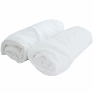 achetez Lot de 2 draps housses coton blancs (70 x 140 cm) Domiva au meilleur prix en promo