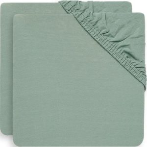 achetez Lot de 2 draps housses en coton Ash Green (60 x 120 cm) Jollein au meilleur prix en promo