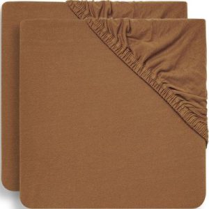 achetez Lot de 2 draps housses en coton Caramel (60 x 120 cm) Jollein au meilleur prix en promo