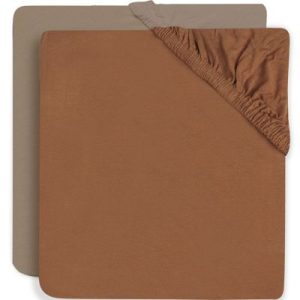 achetez Lot de 2 draps housses en coton Caramel/Biscuit (60 x 120 cm) Jollein au meilleur prix en promo