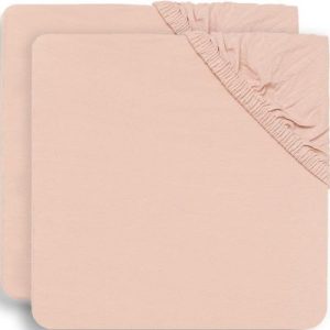 achetez Lot de 2 draps housses en coton Pale Pink (60 x 120 cm) Jollein au meilleur prix en promo