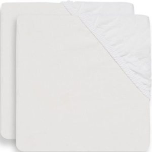 achetez Lot de 2 draps housses en coton blancs (60 x 120 cm) Jollein au meilleur prix en promo